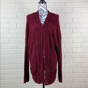 Cotton Emporium Burgundy Cardigan